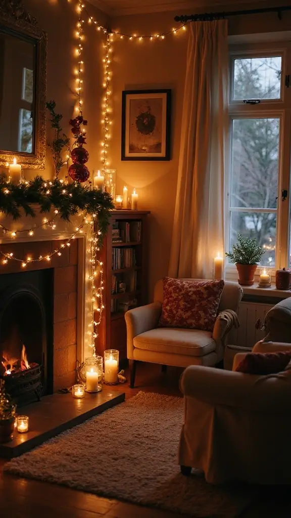 47 Winter Decor Ideas for the Home That Feel Magical - 28. Festive Lighting Accents