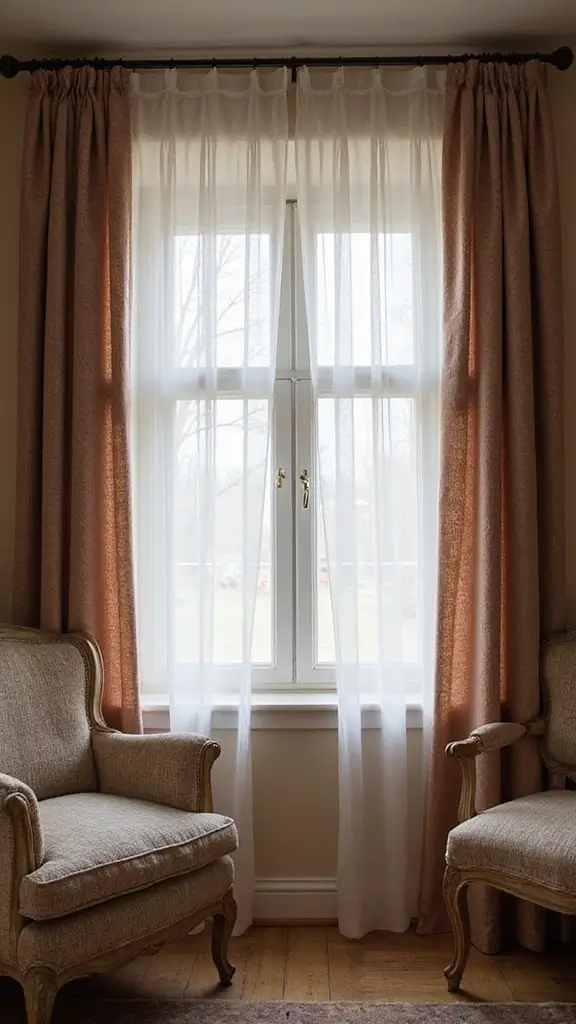 47 Winter Decor Ideas for the Home That Feel Magical - 31. Layered Window Treatments