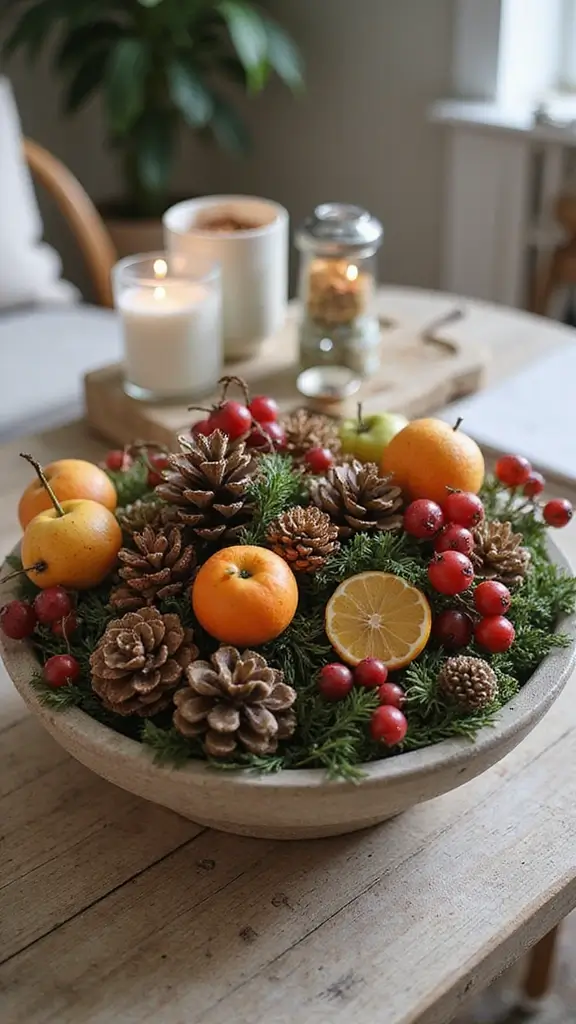 47 Winter Decor Ideas for the Home That Feel Magical - 32. Seasonal Decorative Bowls
