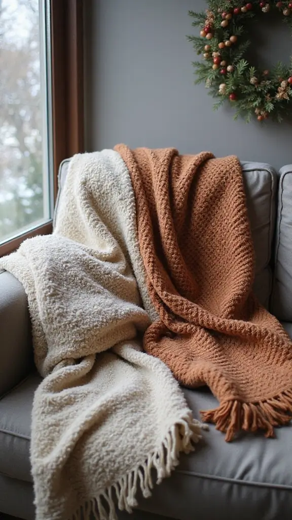 47 Winter Decor Ideas for the Home That Feel Magical - 38. Layered Blankets