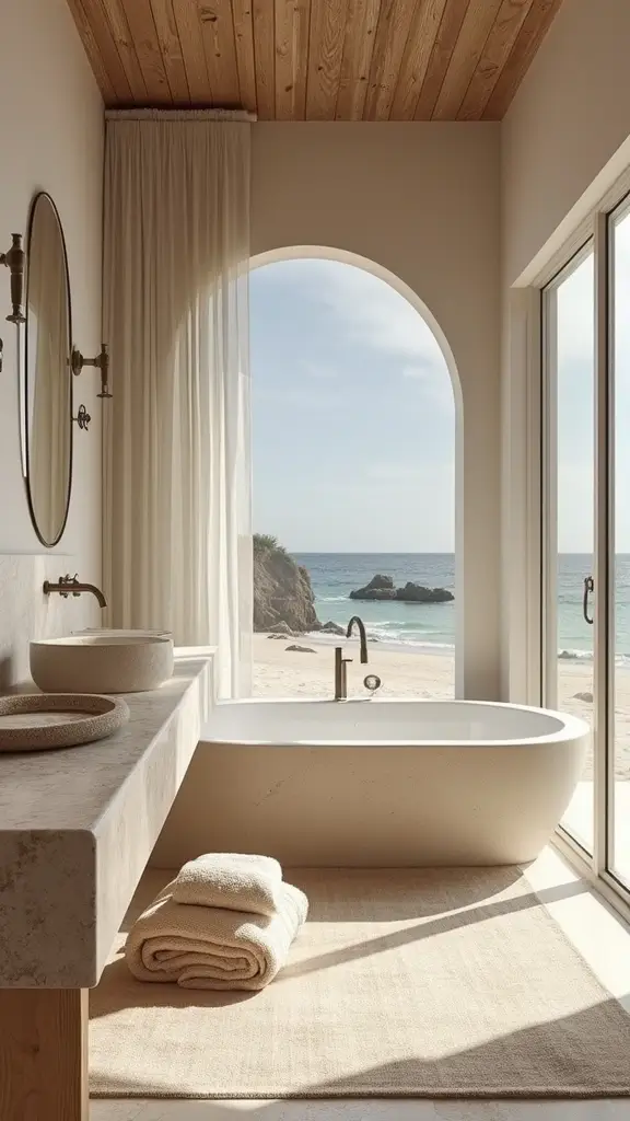 48 Beach House Interior Design Ideas That Feel Like Vacation - 12. Serene Bathrooms