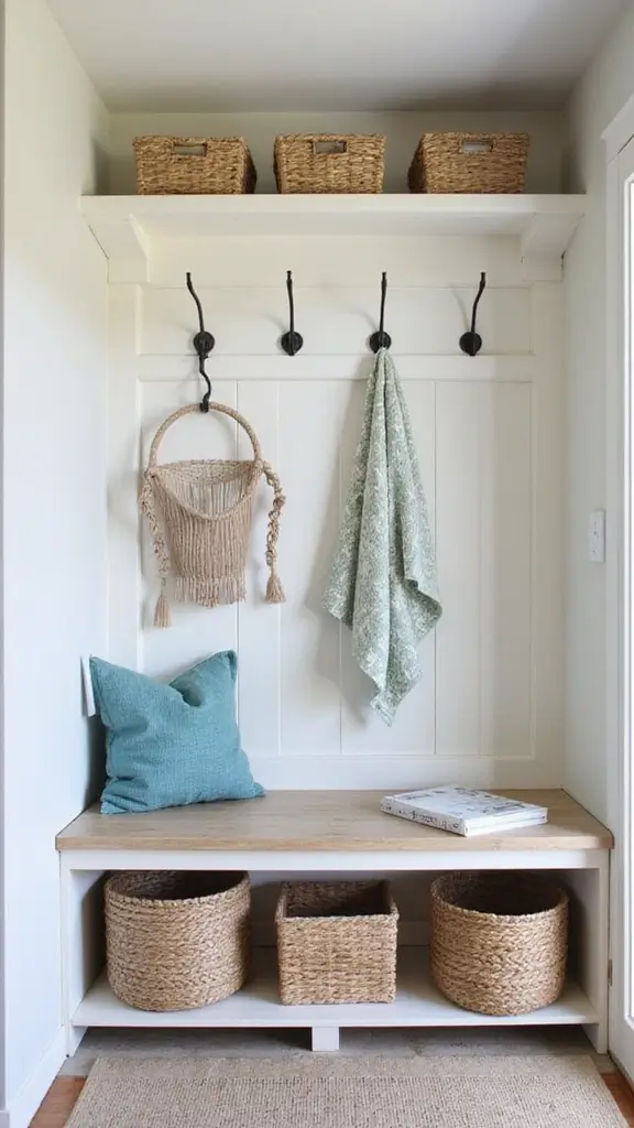 48 Beach House Interior Design Ideas That Feel Like Vacation - 21. Functional Entryways