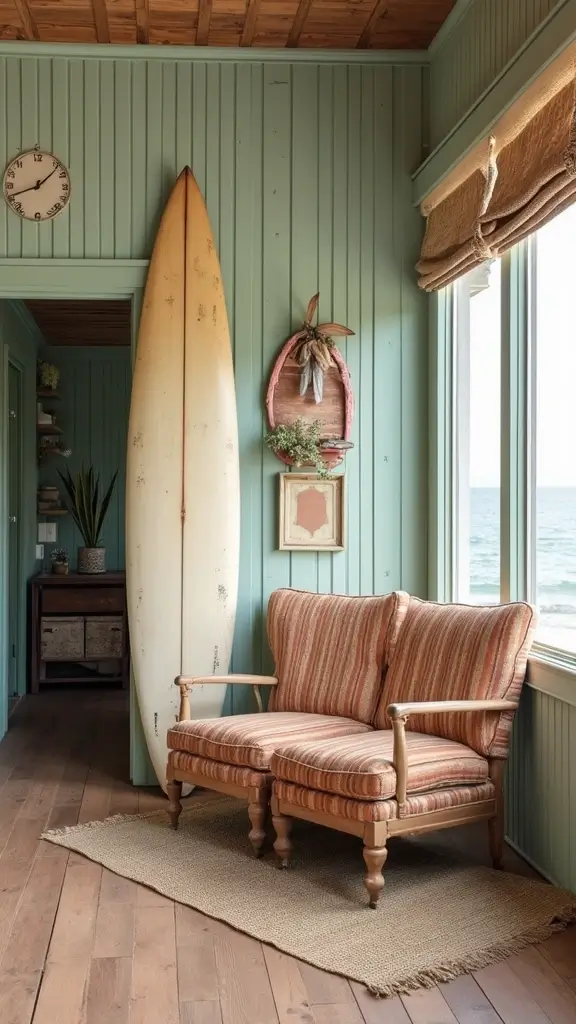 48 Beach House Interior Design Ideas That Feel Like Vacation - 29. Vintage Finds