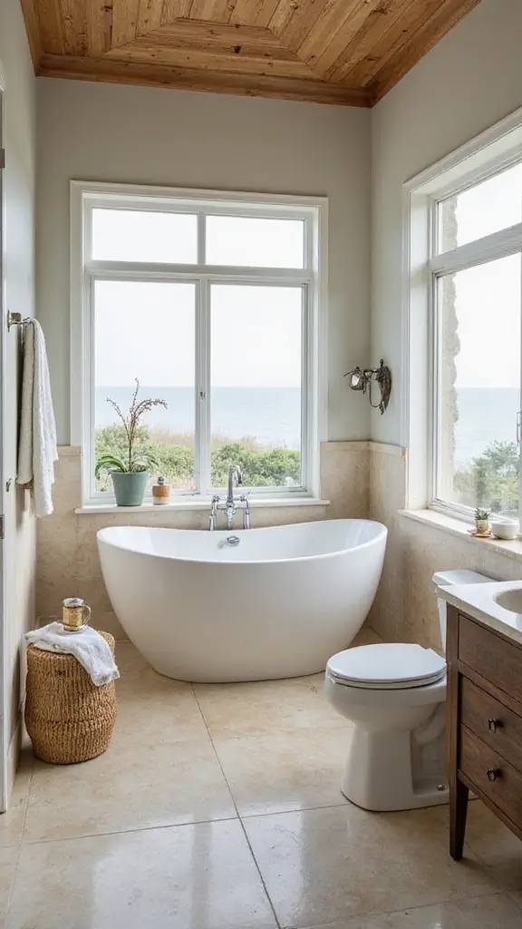 48 Beach House Interior Design Ideas That Feel Like Vacation - 35. Unique Bathroom Features
