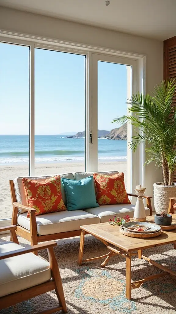 48 Beach House Interior Design Ideas That Feel Like Vacation - 36. Colorful Accessories