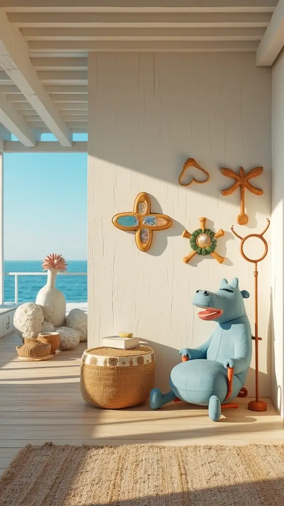 48 Beach House Interior Design Ideas That Feel Like Vacation - 42. Whimsical Decor