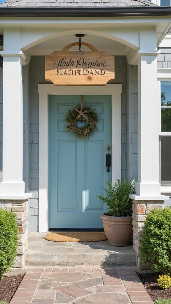 48 Beach House Interior Design Ideas That Feel Like Vacation - 48. Personalized Beach House Signage