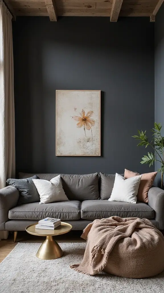 48 Dark House Interior Design Ideas That Look Chic - 1. Deep Charcoal Walls