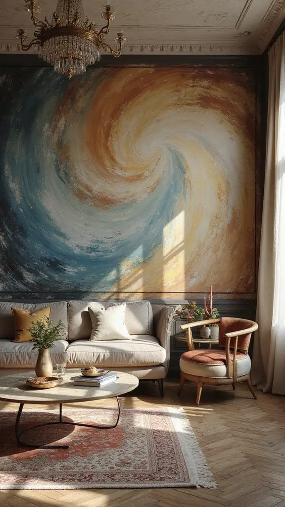 48 Dark House Interior Design Ideas That Look Chic - 10. Artistic Wall Murals