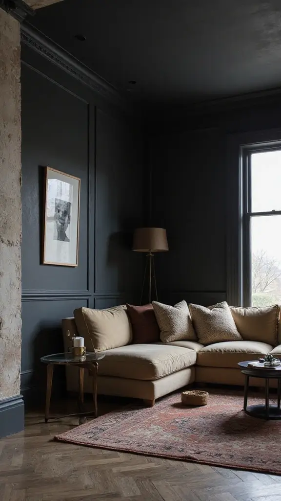 48 Dark House Interior Design Ideas That Look Chic - 14. Dark Ceiling Treatments