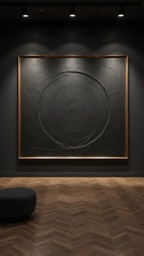 48 Dark House Interior Design Ideas That Look Chic - 19. Large-Scale Dark Artwork