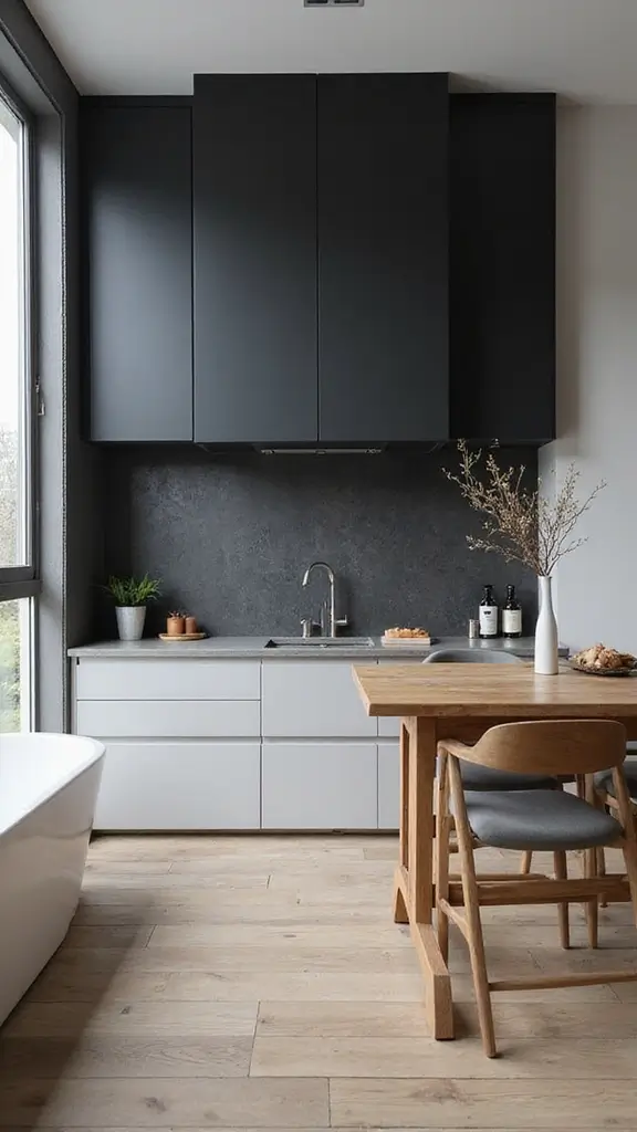 48 Dark House Interior Design Ideas That Look Chic - 23. Bold Dark Backsplashes