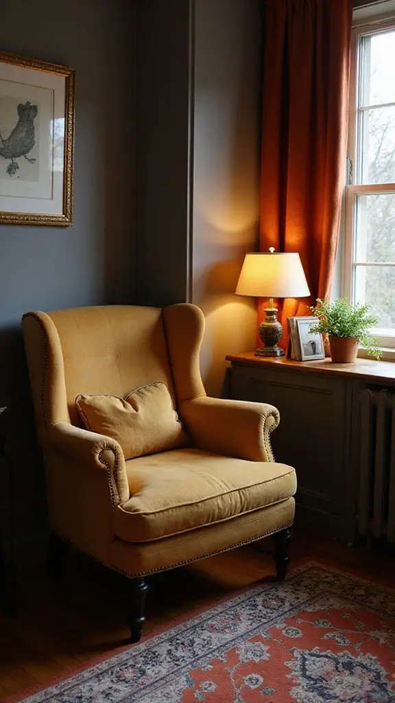 48 Dark House Interior Design Ideas That Look Chic - 24. Cozy Reading Nooks