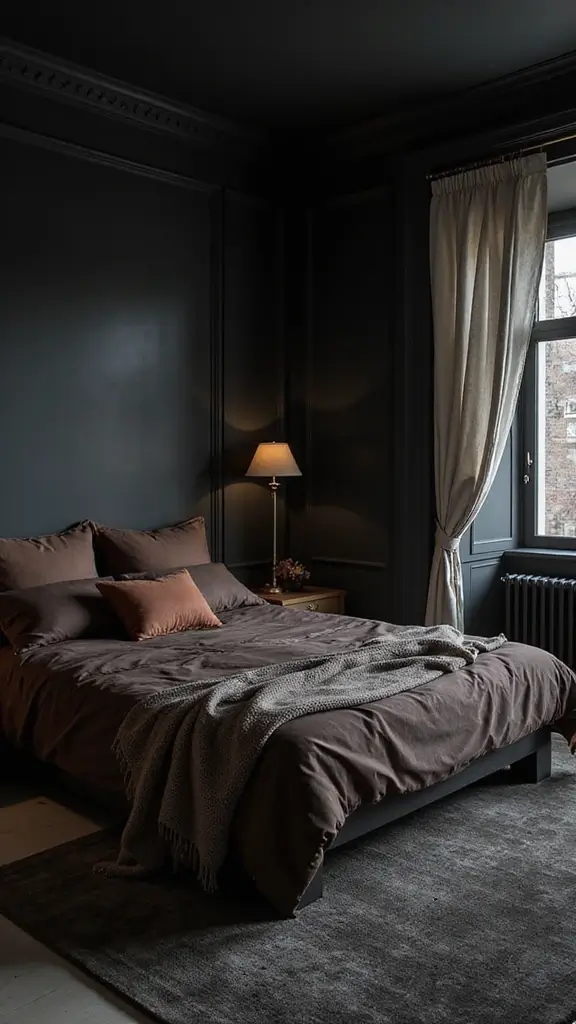 48 Dark House Interior Design Ideas That Look Chic - 31. Dark Themed Bedrooms