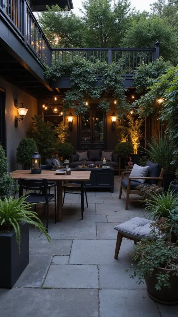 48 Dark House Interior Design Ideas That Look Chic - 32. Dark Outdoor Spaces