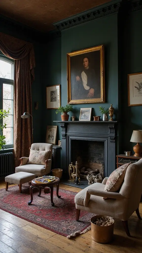 48 Dark House Interior Design Ideas That Look Chic - 45. Dark Vintage Finds