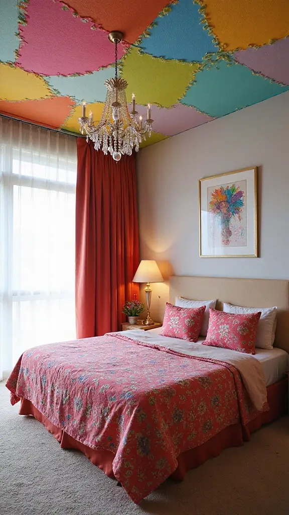 48 Eco-Friendly Pop False Ceiling Designs for Bedroom Spaces That Impress - 10. Colorful Accents