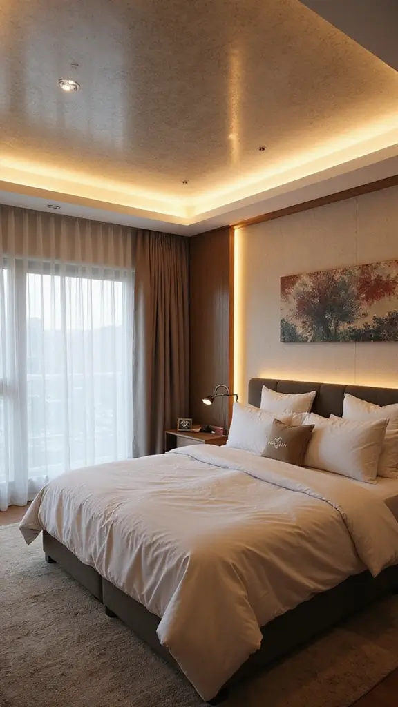48 Eco-Friendly Pop False Ceiling Designs for Bedroom Spaces That Impress - 41. Layered Lighting Techniques
