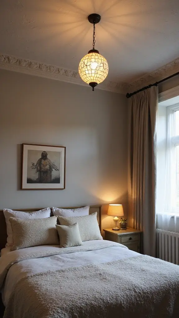 48 Eco-Friendly Pop False Ceiling Designs for Bedroom Spaces That Impress - 42. Vintage Lighting Fixtures