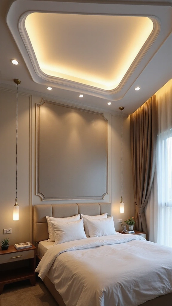48 Eco-Friendly Pop False Ceiling Designs for Bedroom Spaces That Impress - 5. Integrated Lighting Designs