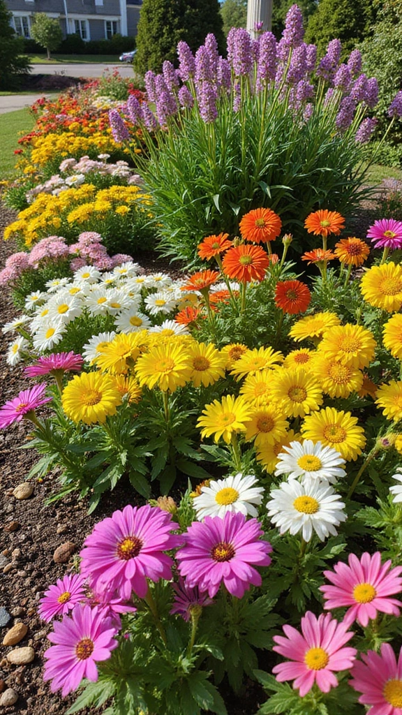 48 Garden Ideas Front of House That Instantly Impress Guests - 1. Colorful Flower Beds