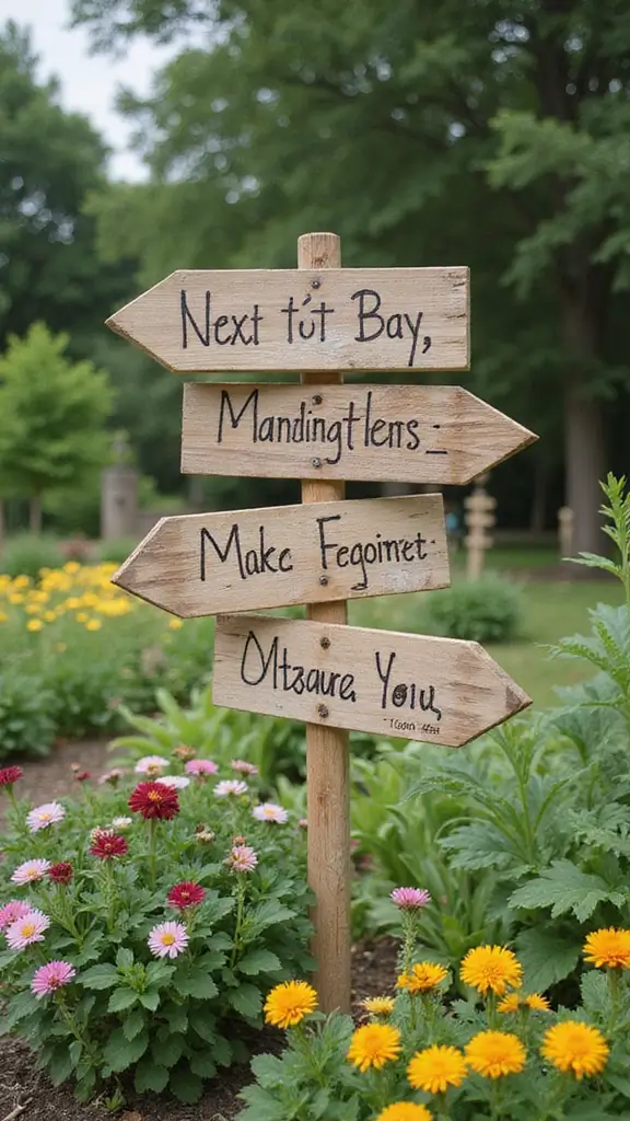 48 Garden Ideas Front of House That Instantly Impress Guests - 12. Garden Signs and Labels