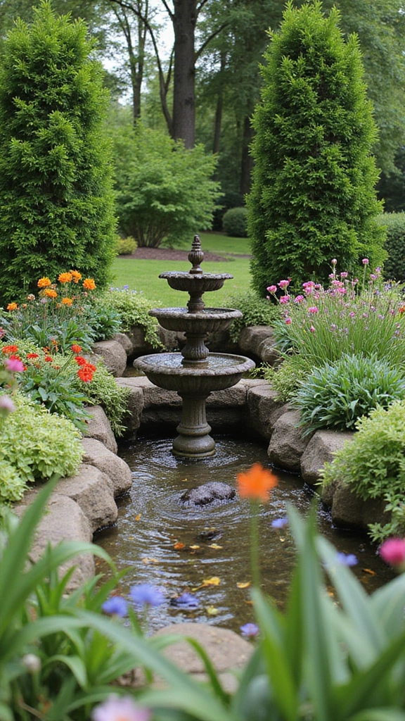 48 Garden Ideas Front of House That Instantly Impress Guests - 15. Water Features
