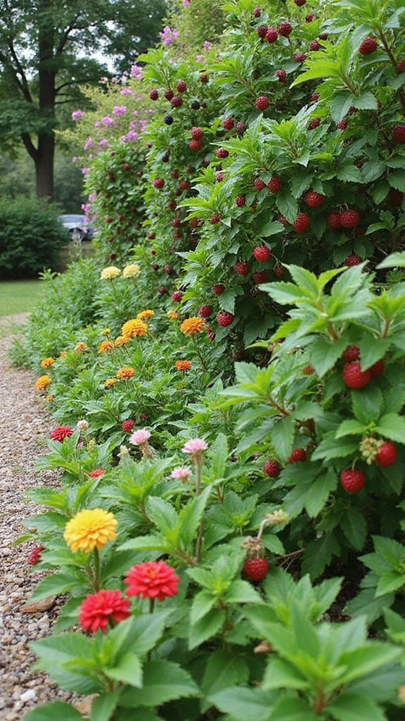 48 Garden Ideas Front of House That Instantly Impress Guests - 22. Berry Bush Borders