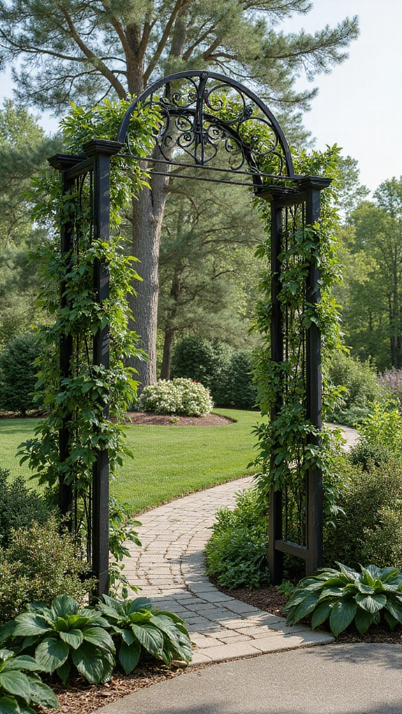 48 Garden Ideas Front of House That Instantly Impress Guests - 30. Install a Trellis