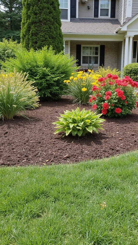 48 Garden Ideas Front of House That Instantly Impress Guests - 31. Use of Mulch