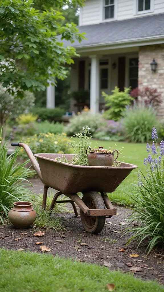 48 Garden Ideas Front of House That Instantly Impress Guests - 37. Garden Treasures