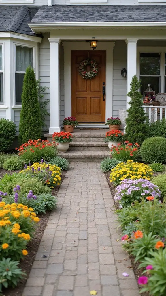48 Garden Ideas Front of House That Instantly Impress Guests - 48. Embrace Seasonal Themes
