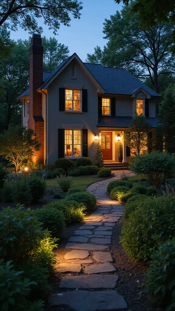 48 Garden Ideas Front of House That Instantly Impress Guests - 9. Outdoor Lighting