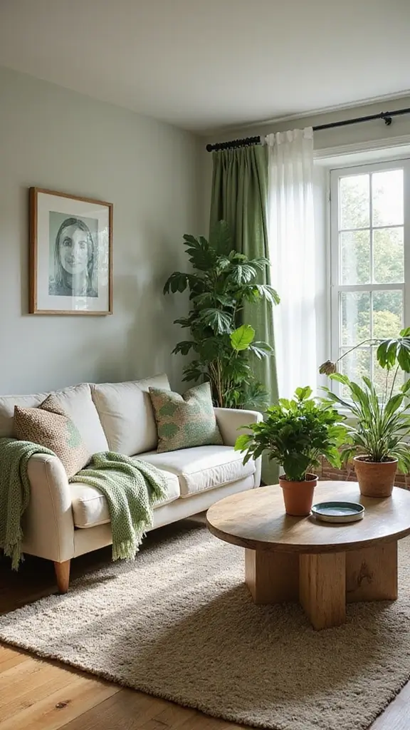 48 Green Walls Living Room Styles That Feel Fresh & Inviting - 14. Seasonal Green Decor