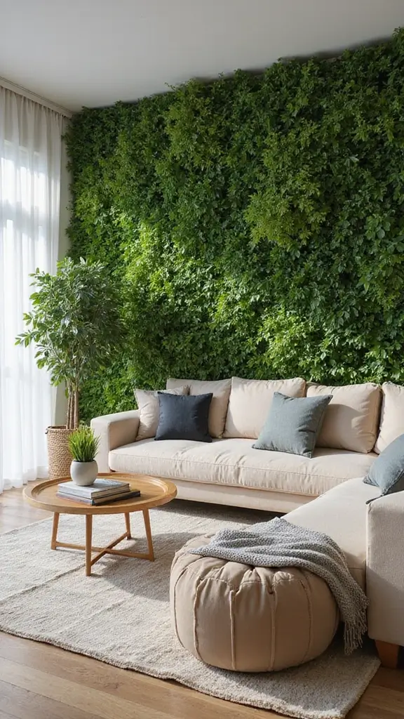 48 Green Walls Living Room Styles That Feel Fresh & Inviting - 22. Green Wall with Functional Features