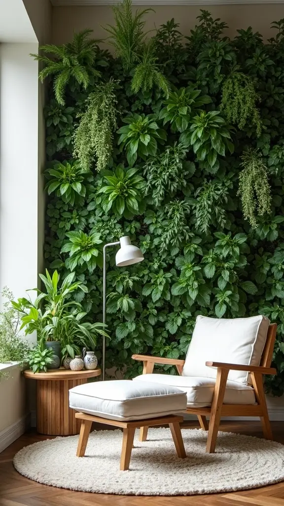 48 Green Walls Living Room Styles That Feel Fresh & Inviting - 25. Green Walls with Herbs