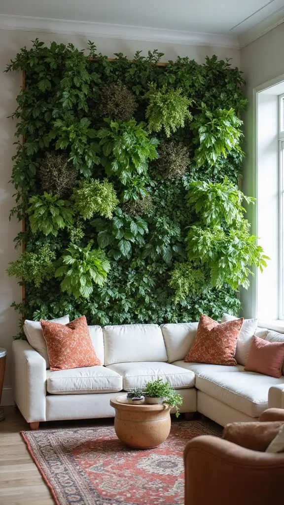 48 Green Walls Living Room Styles That Feel Fresh & Inviting - 45. Custom Plant Walls