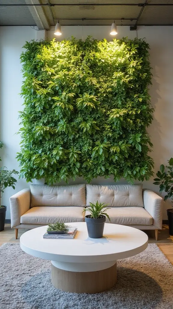 48 Green Walls Living Room Styles That Feel Fresh & Inviting - 47. Vertical Hydroponic Gardens