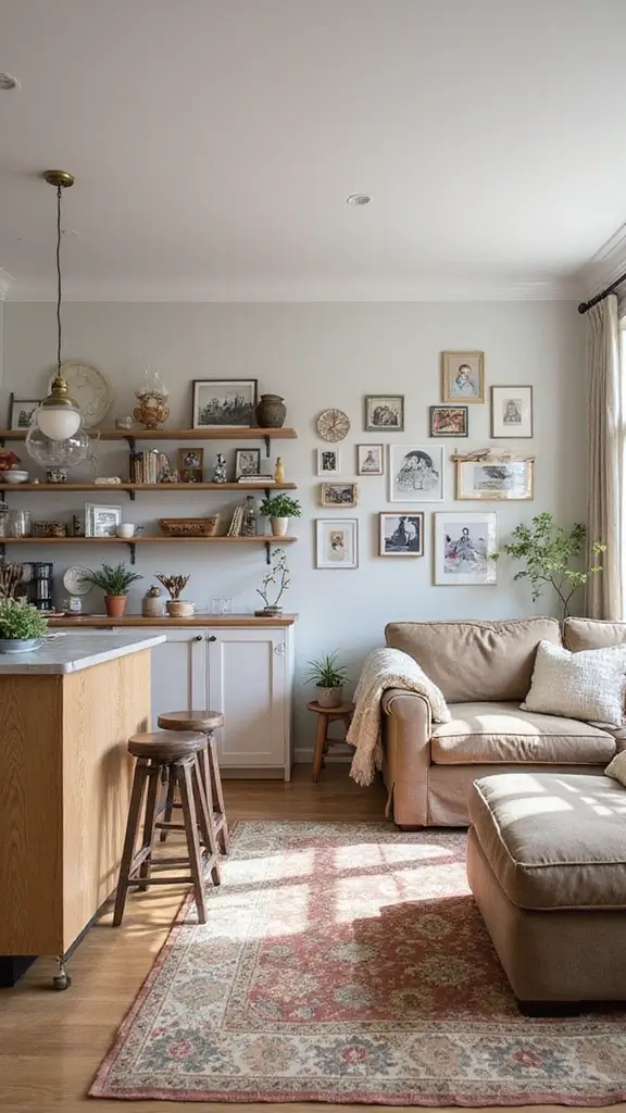 48 Home Decor Ideas Living Room and Kitchen Combos That Work - 13. Personalized Touches