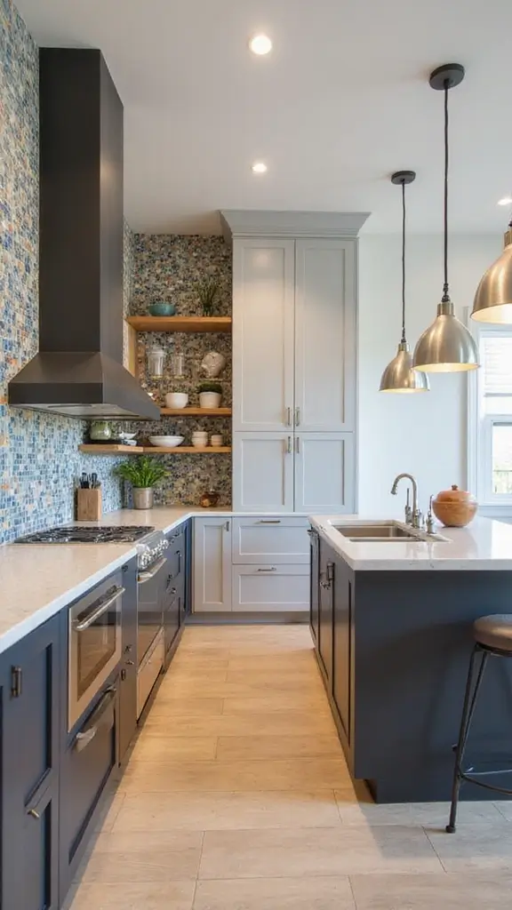 48 Home Decor Ideas Living Room and Kitchen Combos That Work - 22. Custom Backsplashes