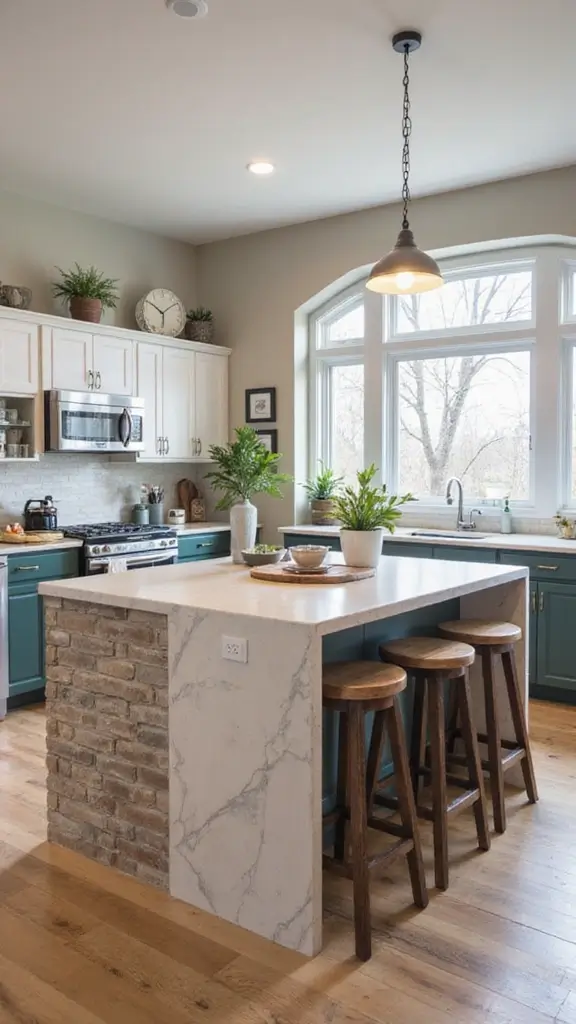 48 Home Decor Ideas Living Room and Kitchen Combos That Work - 24. Unique Kitchen Islands