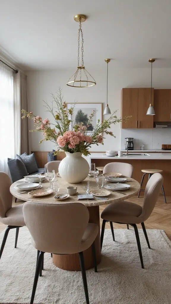 48 Home Decor Ideas Living Room and Kitchen Combos That Work - 29. Artistic Centerpieces