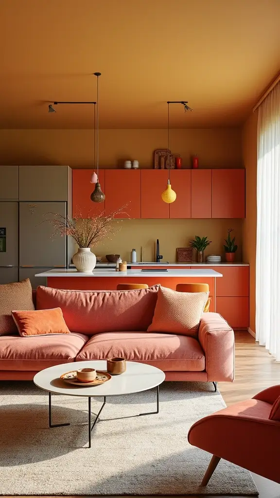 48 Home Decor Ideas Living Room and Kitchen Combos That Work - 32. Adding a Pop of Color