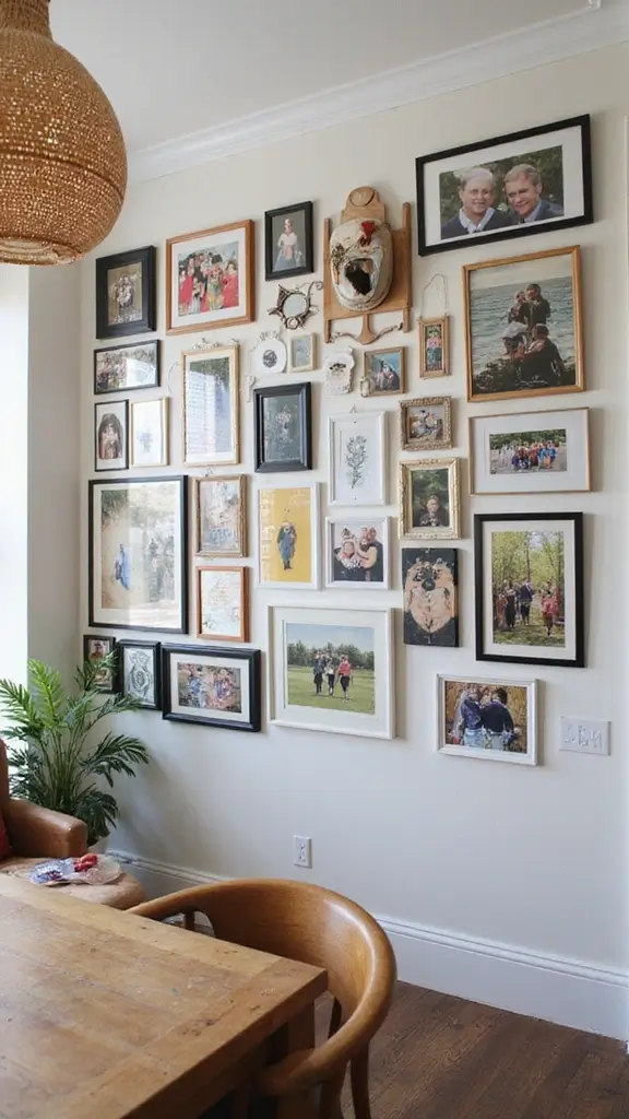 48 Home Decor Ideas Living Room and Kitchen Combos That Work - 45. Personalized Wall Art