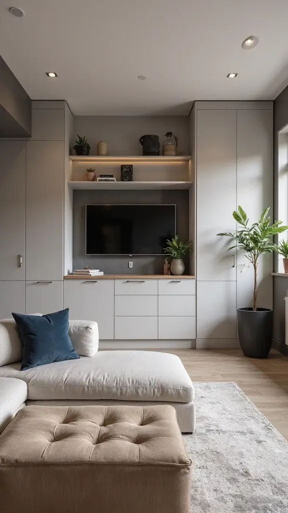 48 Home Decor Ideas Living Room and Kitchen Combos That Work - 8. Integrated Technology
