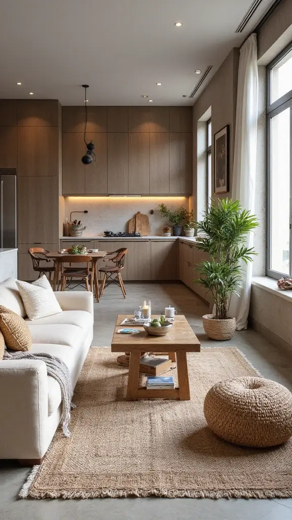 48 Home Decor Ideas Living Room and Kitchen Combos That Work - 9. Textural Contrast
