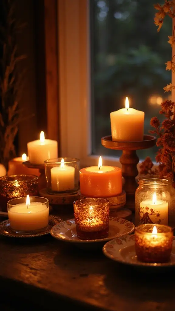 48 Indoor Halloween Decor Ideas That Set the Spooky Mood - 10. Seasonal Scented Candles