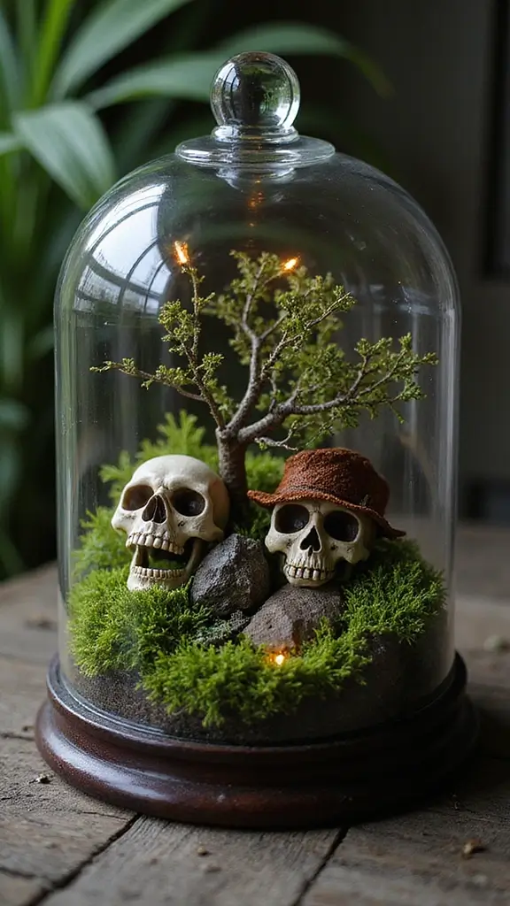 48 Indoor Halloween Decor Ideas That Set the Spooky Mood - 11. Eerie Terrariums