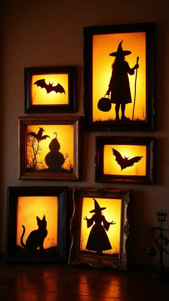 48 Indoor Halloween Decor Ideas That Set the Spooky Mood - 13. Creepy Silhouette Art