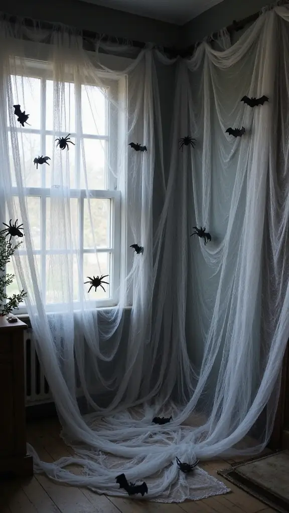 48 Indoor Halloween Decor Ideas That Set the Spooky Mood - 6. Cobwebbed Corners